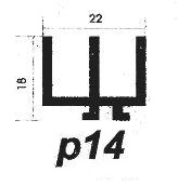پروفیل آلومینیوم پارتیشن p14